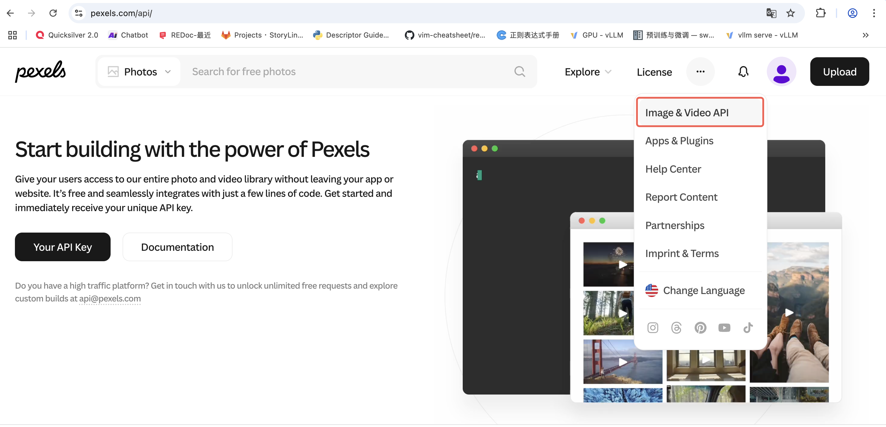 Pexels API application
